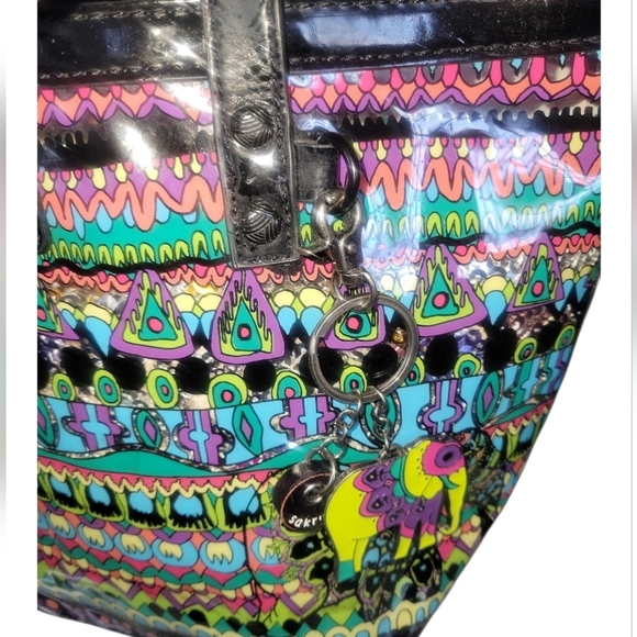 Sakroots Artist Circle Clear Fun Vinyl Summer Multicolor Tote Bag - Picture 2 of 8